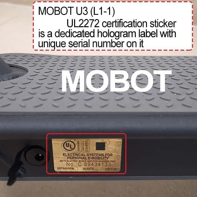 MOBOT U3 UL2272 certification mark L1 1 1 - What You Need to Know About UL2272
