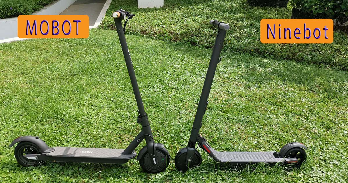 mobot u3 ninebot comparison full view - Comparison of UL2272 certified e-scooter MOBOT L1-1 vs Ninebot by Segway ES2