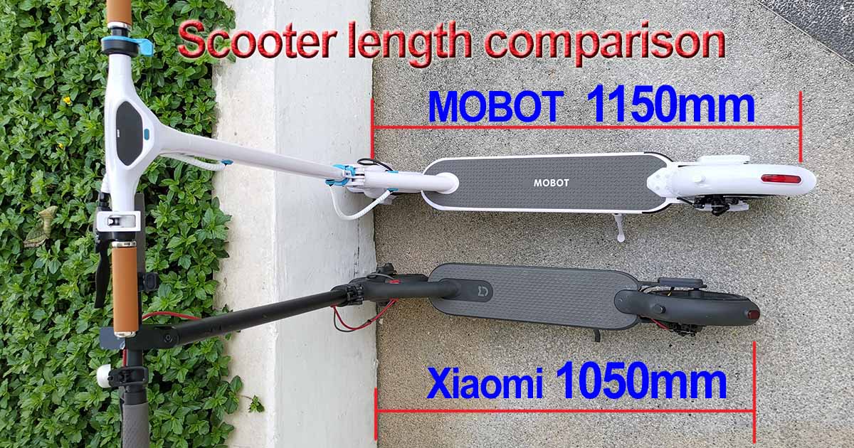 Comparison of body length UL2272 certified: MOBOT U3 vs Xiaomi Mijia