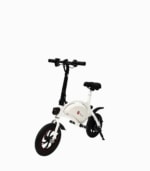 DYU D1 UL2272 Seated Electric Scooter White Angled Left V1