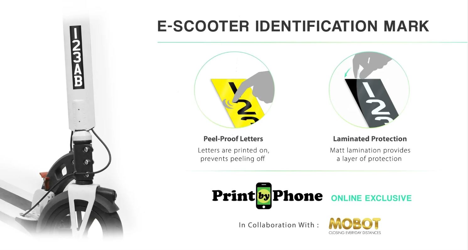 e-scooter identification mark