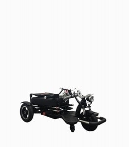 MOBOT FLEXI MAX (BLACK12AH) 3 wheel mobility scooter folded angled right