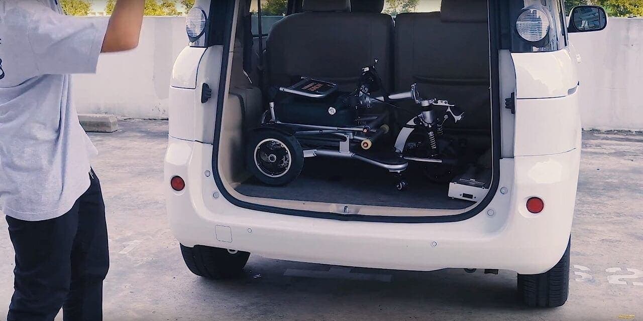 MOBOT FLEXI AIR 3 wheels mobility scooter inside car - Top 3 best foldable mobility scooters in Singapore