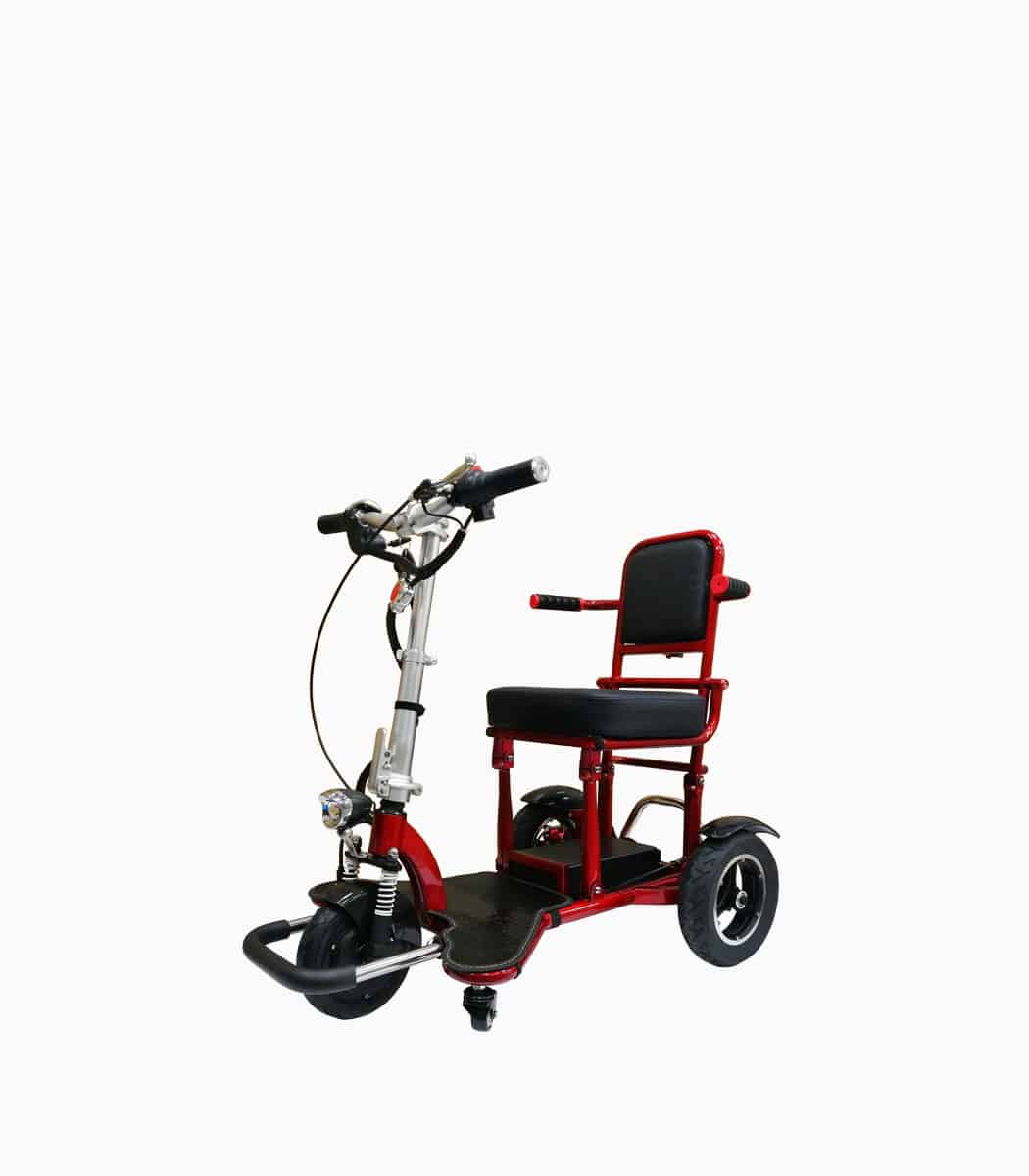 MOBOT FLEXI 4th Gen (RED) 3 wheels mobility scooter angled left V1