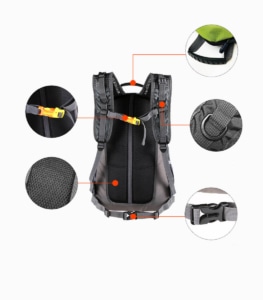LIGHT ARMOR BP+ (LIME) cycling backpack with signal lights diagram 2