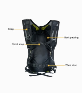 LIGHT ARMOR BP (LIME) cycling backpack with signal lights diagram 2