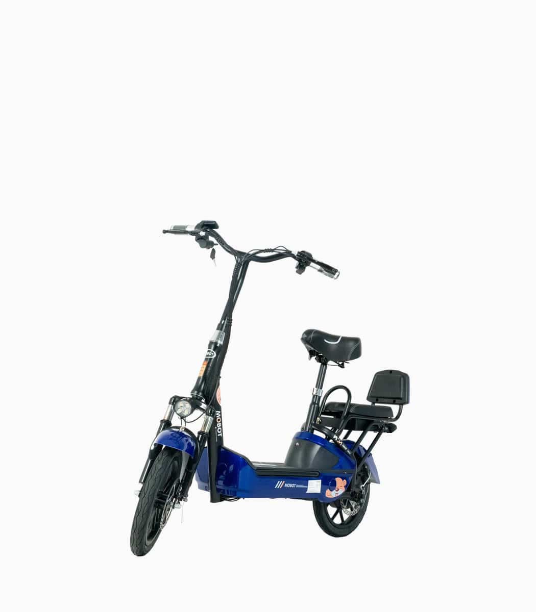 MOBOT EV (Blue10AH) UL2272 certified seated e-scooter angled left