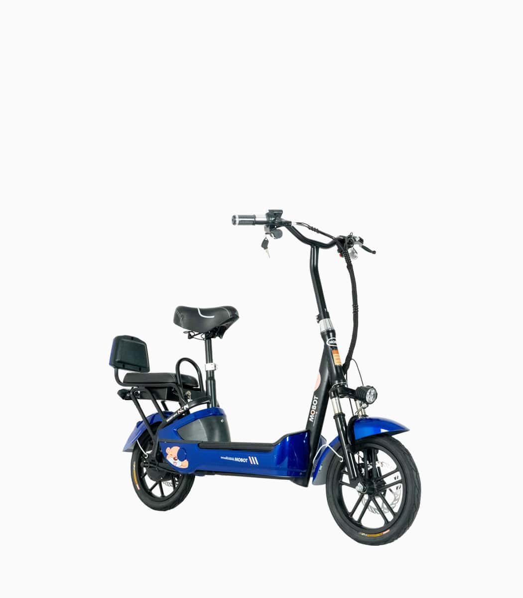MOBOT EV (Blue10AH) UL2272 certified seated e-scooter angled right