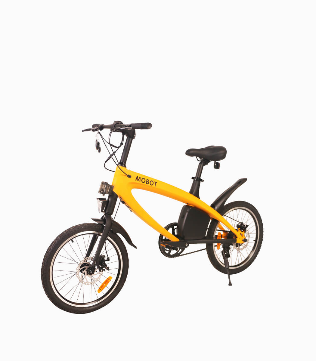 MOBOT OVO (ORANGE) LTA approved electric bicycle angled left
