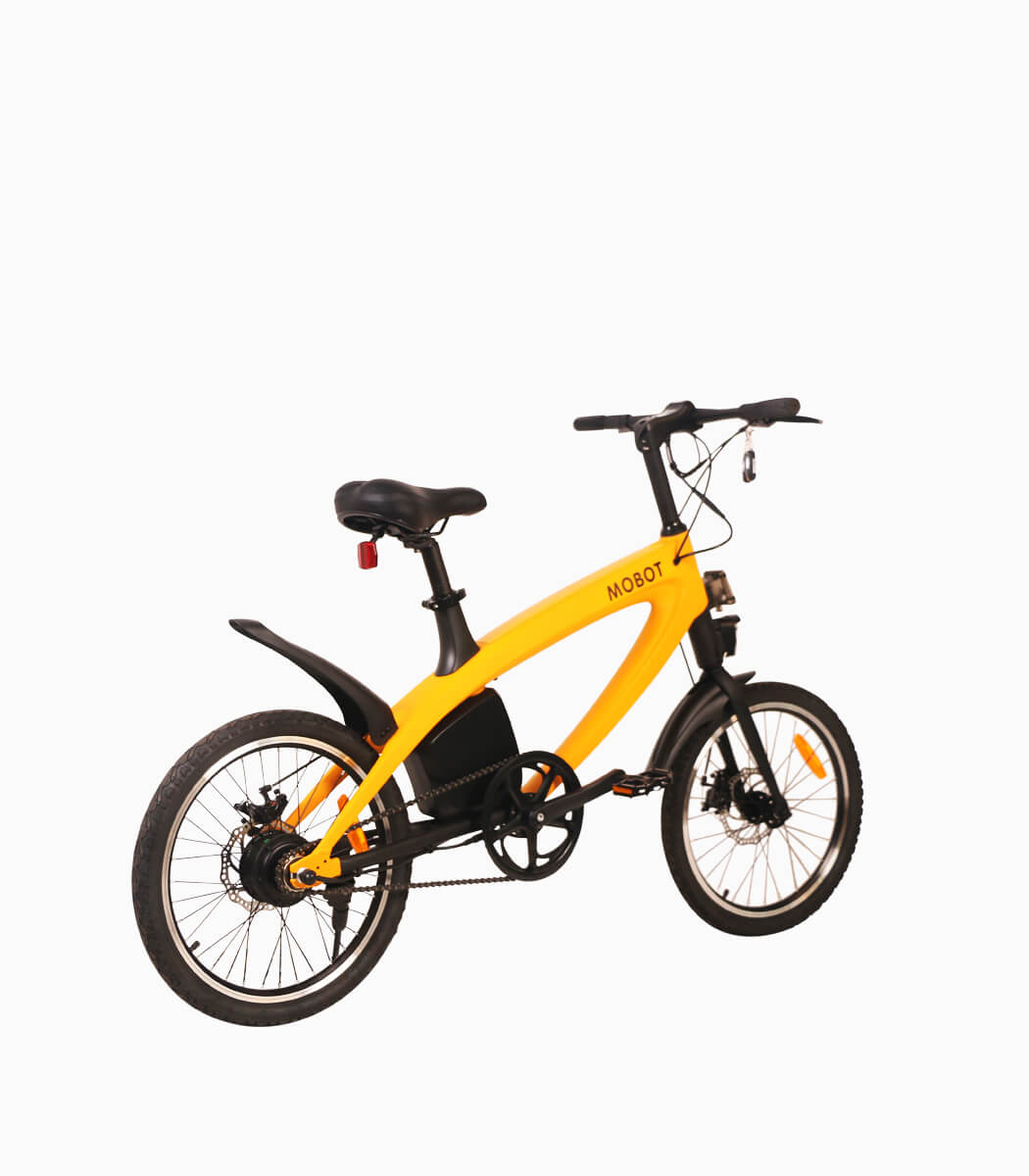 MOBOT OVO (ORANGE) LTA approved electric bicycle rear angled right