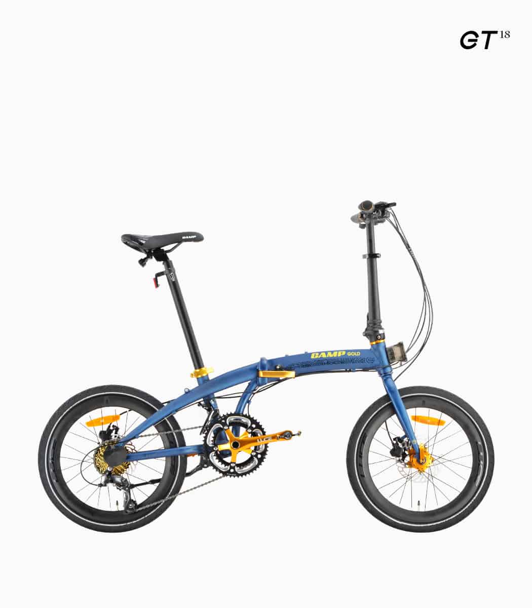 CAMP GOLD GT (BLUE) foldable bicycle right (SHIMANO Sora 18)