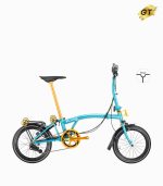 MOBOT ROYALE GT M9 (SKY) foldable bicycle gold edition M-bar with tyres with reflective strip high profile rim right