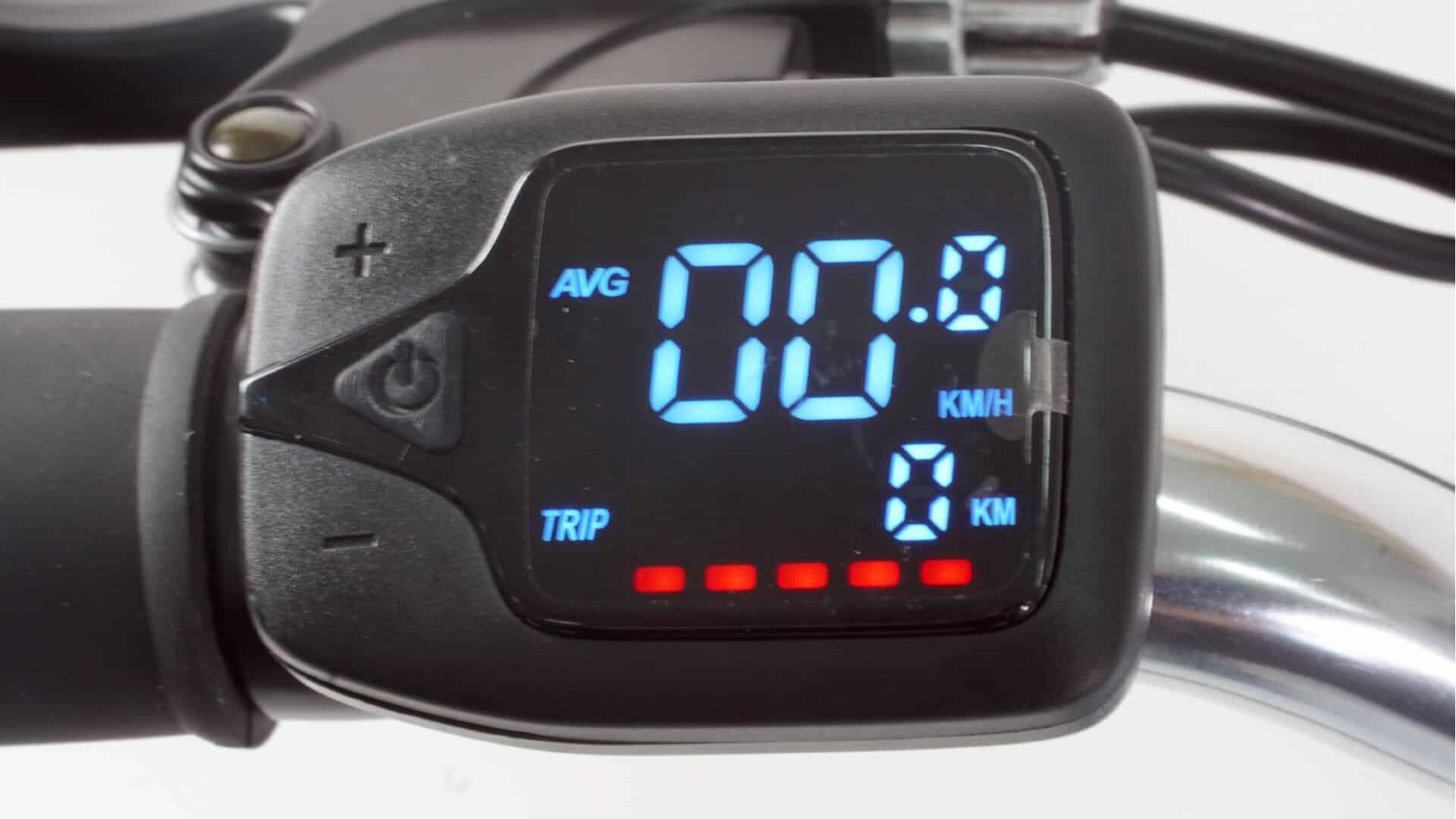 ECO DRIVE (BLACK) LTA approved electric bicycle close up front display meter