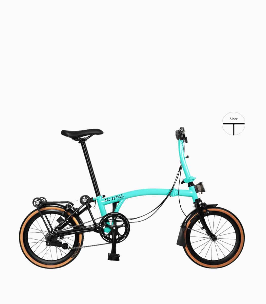 MOBOT ROYALE S6 (TIFFANY BLUE) foldable bicycle S-bar with tanwall tyres high profile rim right