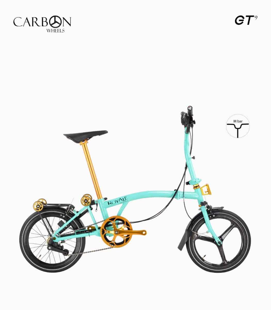 ROYALE CARBON GT M9 (TIFFANY BLUE) foldable bicycle right-min