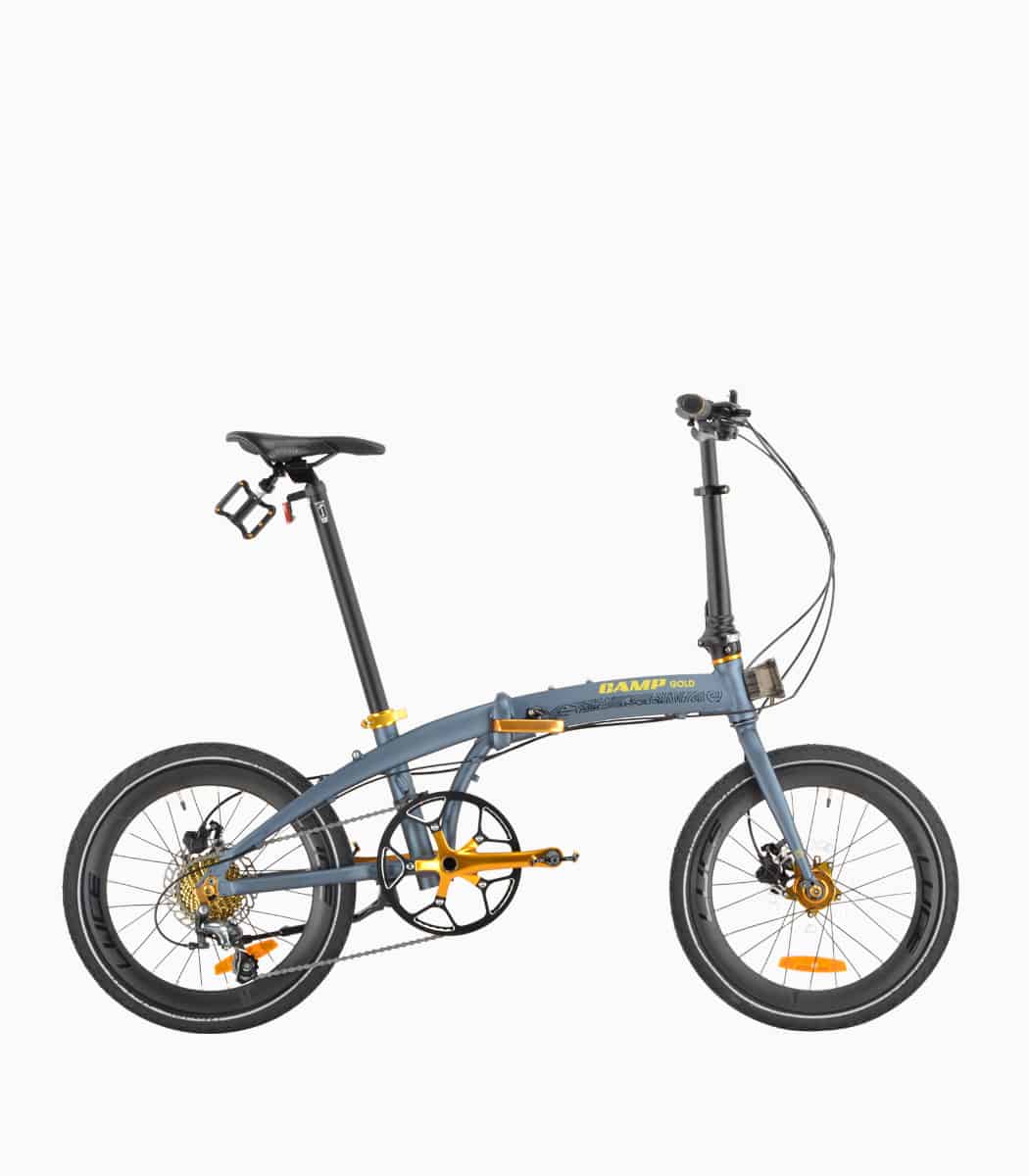 CAMP GOLD SPACE GREY foldable bicycle with reflective tyres right - Home