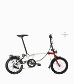 MOBOT ROYALE S6 (WHITE-RED) foldable bicycle S-bar with high profile rim right