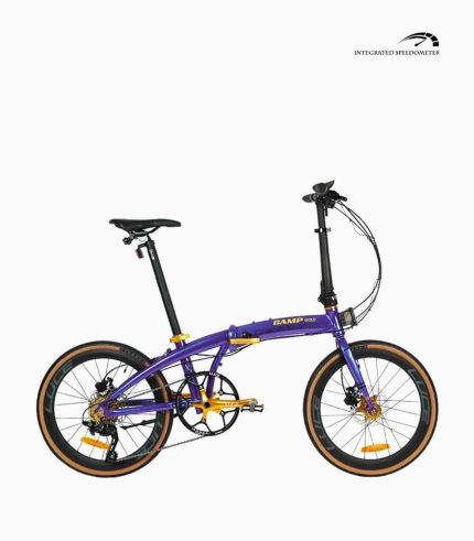 CAMP GOLD Sport METALLIC PURPLE foldable bicycle with speedometer right 430x491 - NDP CAMP Gold