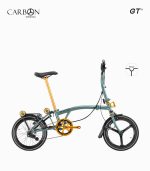 ROYALE CARBON GT M9 (VIRIDIAN) foldable bicycle M bar with gold components right V1