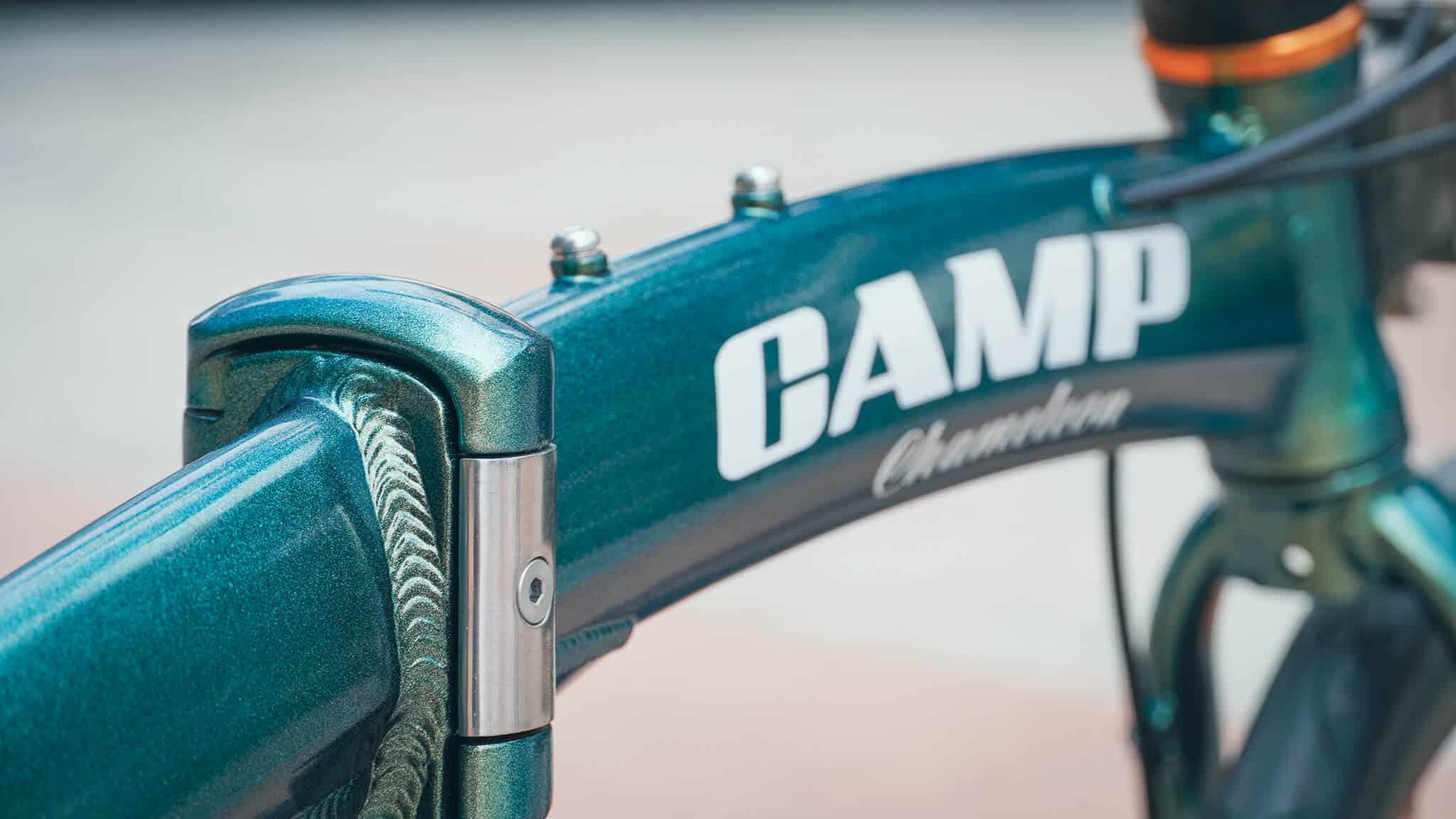 CAMP CHAMELEON (DIAMOND) foldable bicycle frame logo at Kallang