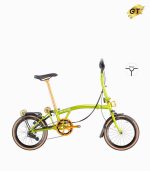 MOBOT ROYALE GT M9 (APPLE LIME) foldable bicycle gold edition M-bar with tanwall tyres high profile rim right