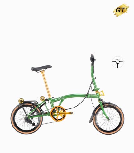 MOBOT ROYALE GT M9 HUNTER GREEN foldable bicycle gold edition M bar with tanwall tyres high profile rim right 430x491 - COMEX 2023