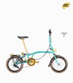 MOBOT ROYALE GT M9 (PEARL AQUA) foldable bicycle gold edition M-bar with tanwall tyres high profile rim right