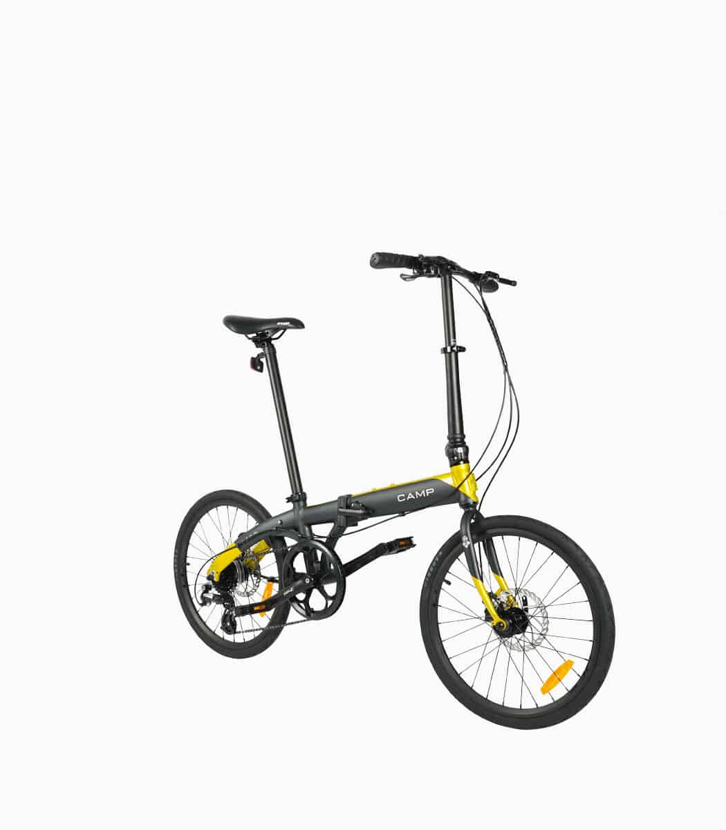 CAMP Polo 8 (BLACK) foldable bicycle angled right