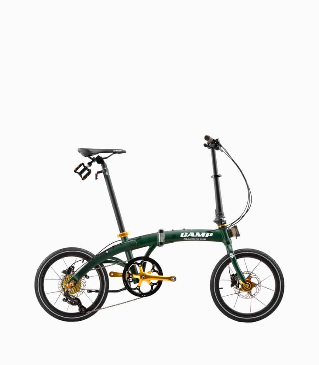 CAMP CHAMELEON Mini (MATT GREEN) foldable bicycle with reflective tyres right
