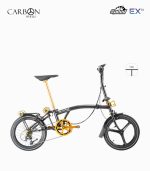 MOBOT ROYALE CARBON EX S10 (MIST GREY) foldable bicycle speedometer edition with reflective tyres right