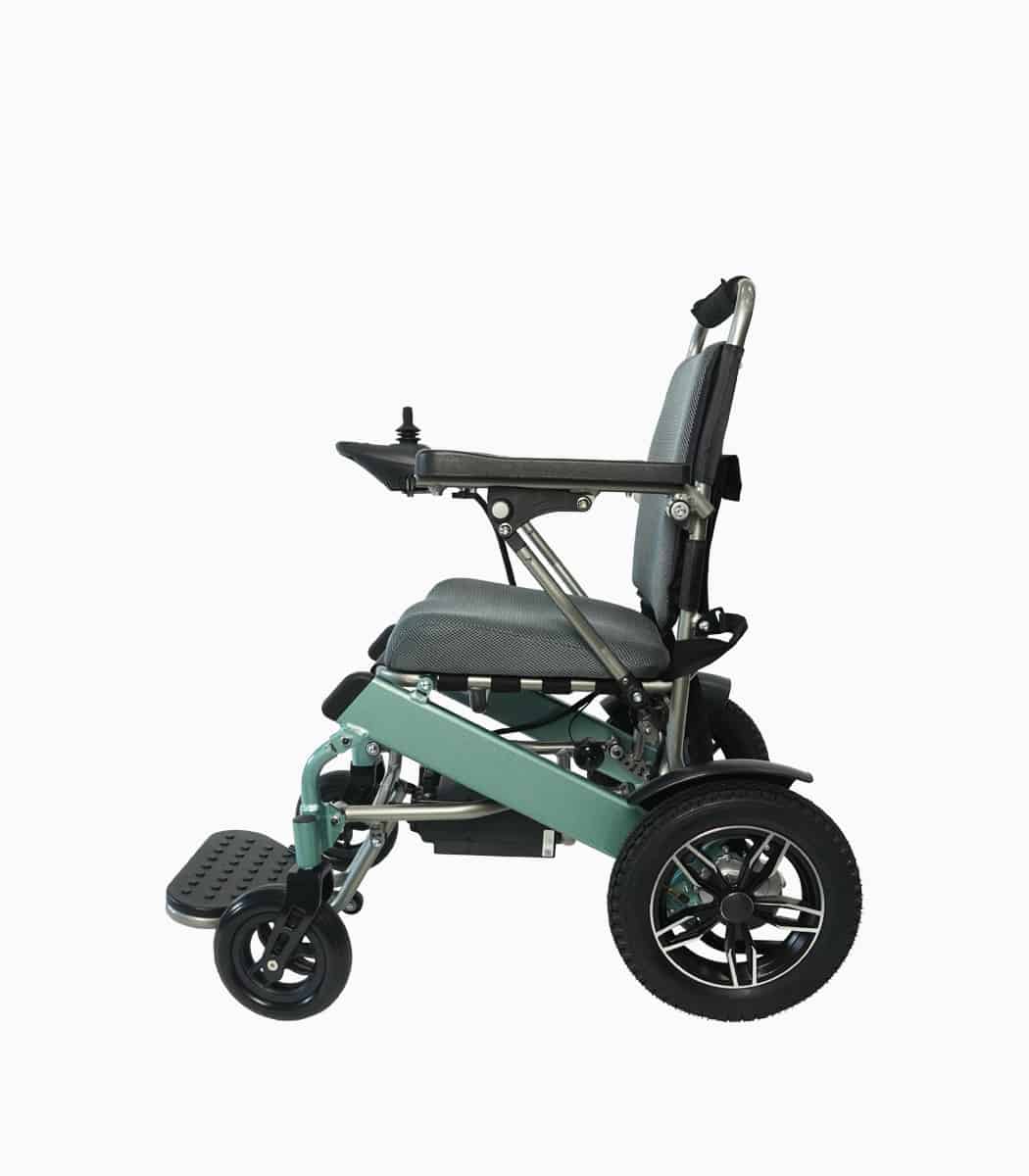 MWheel XT (GREEN) motorised electric wheelchair left