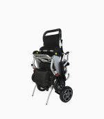 MWheel LX (Grey) motorised electric wheelchair folded angled left V1
