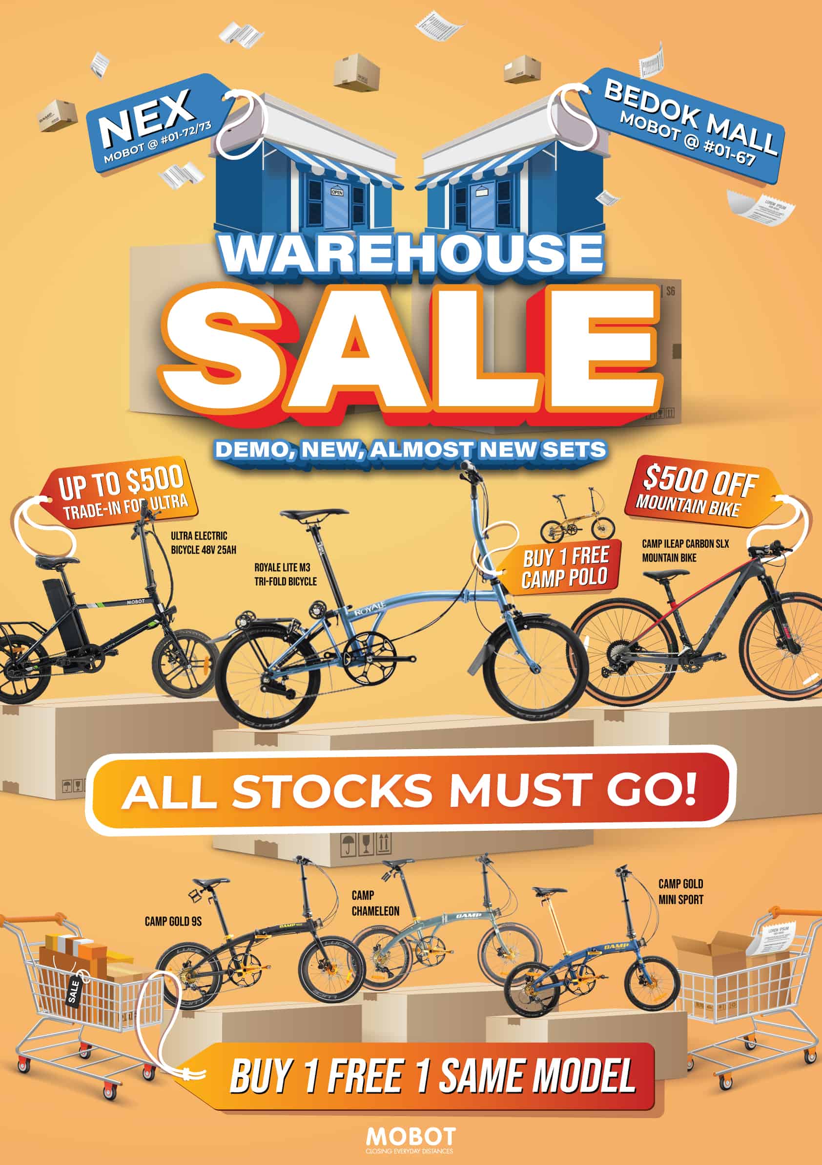 A1 Board MOBOT Warehouse Sale 2024 Nex Bedok Mall - Warehouse Sale