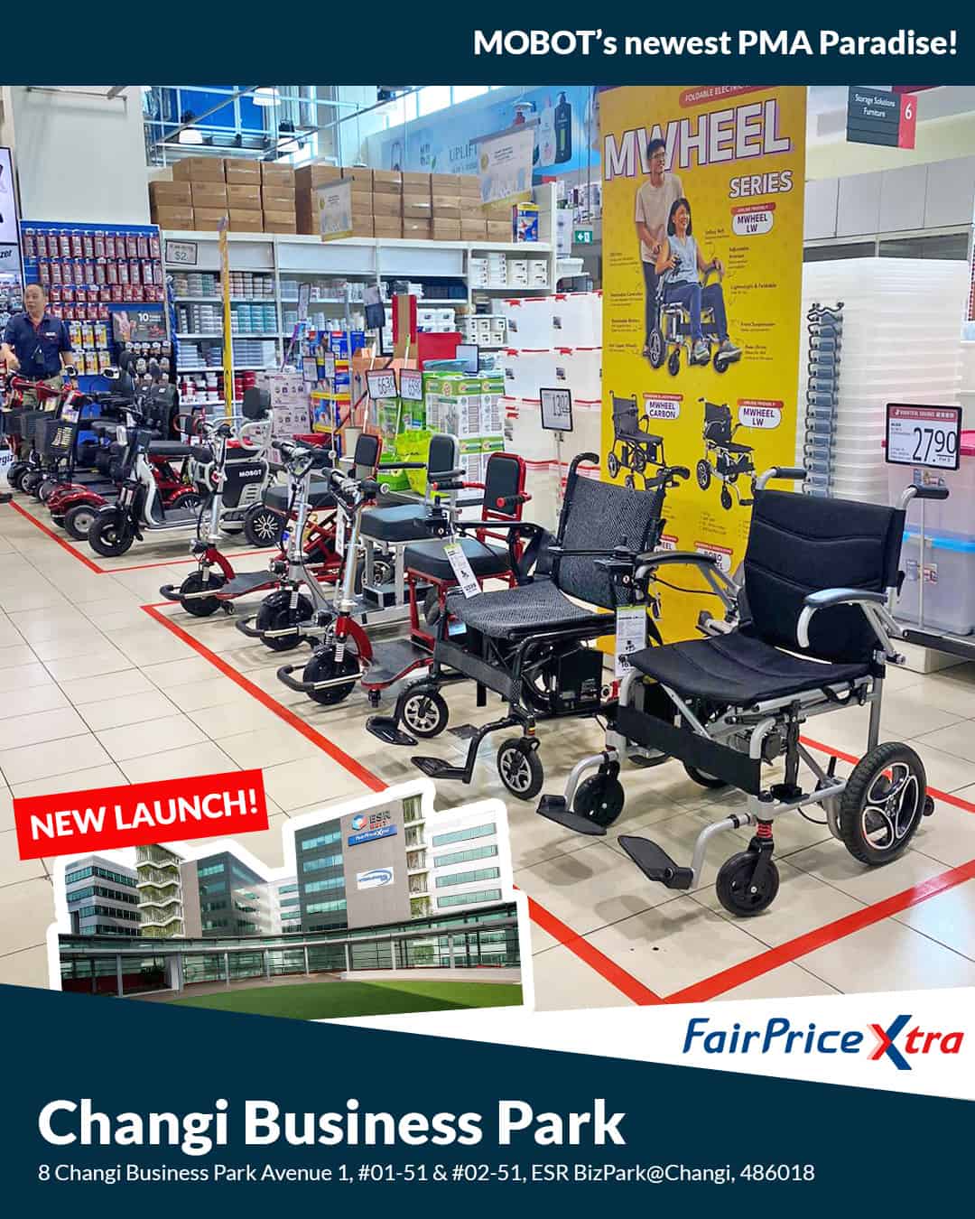 NTUC Changi Business Park Poster - Press release: MOBOT’s PMA series is now available at FairPrice Xtra (Changi Business Park)