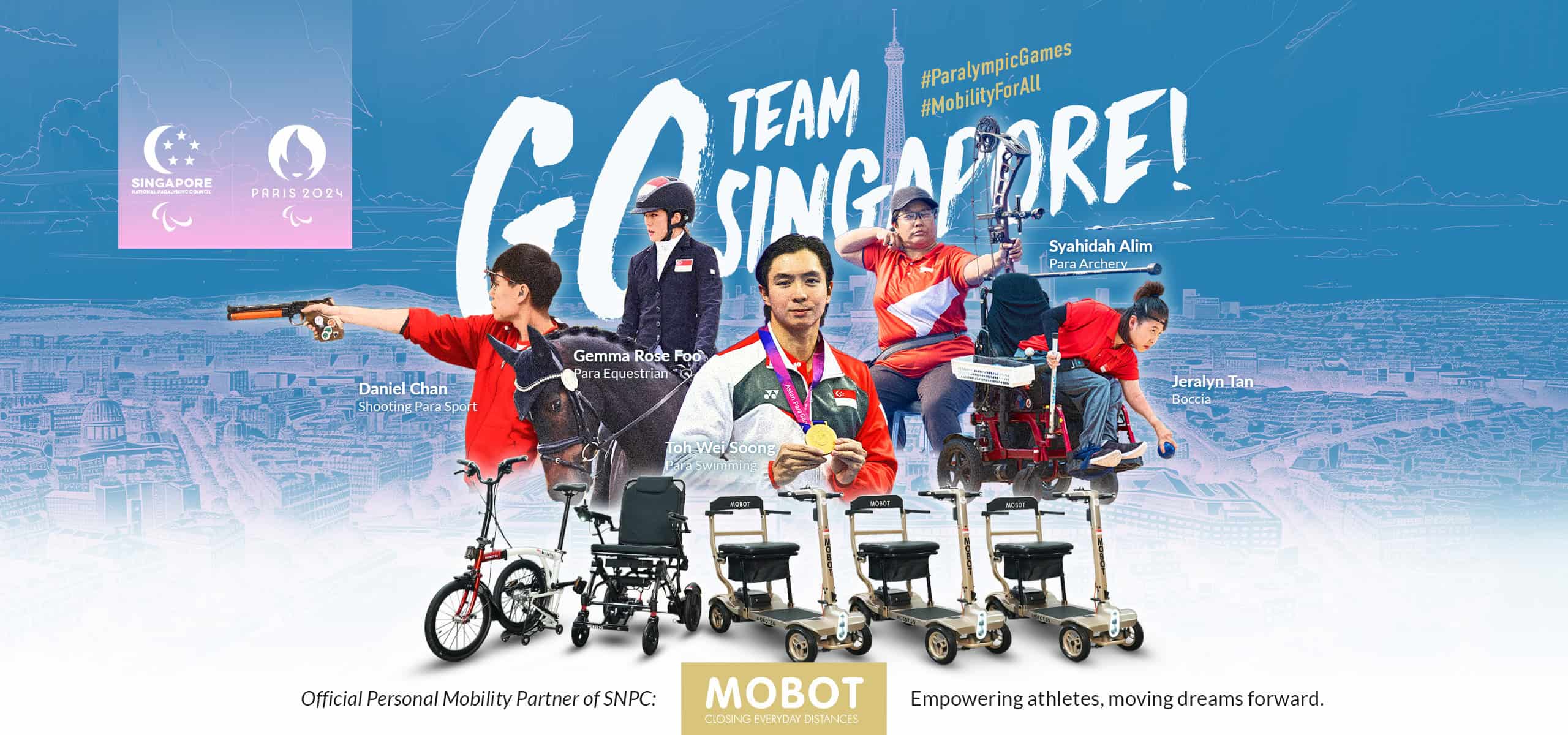 MOBOT Paralympics Sponsorship 2024 Athletes Poster Web Banner - MOBOT | Paris 2024 Paralympics